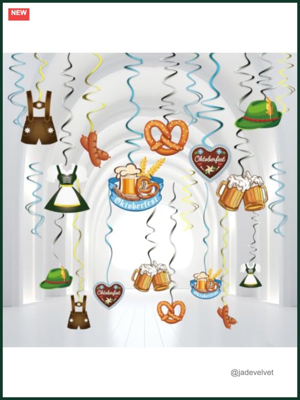 Oktoberfest Hanging Swirl Decorations Set of 30 Foil Party Supplies